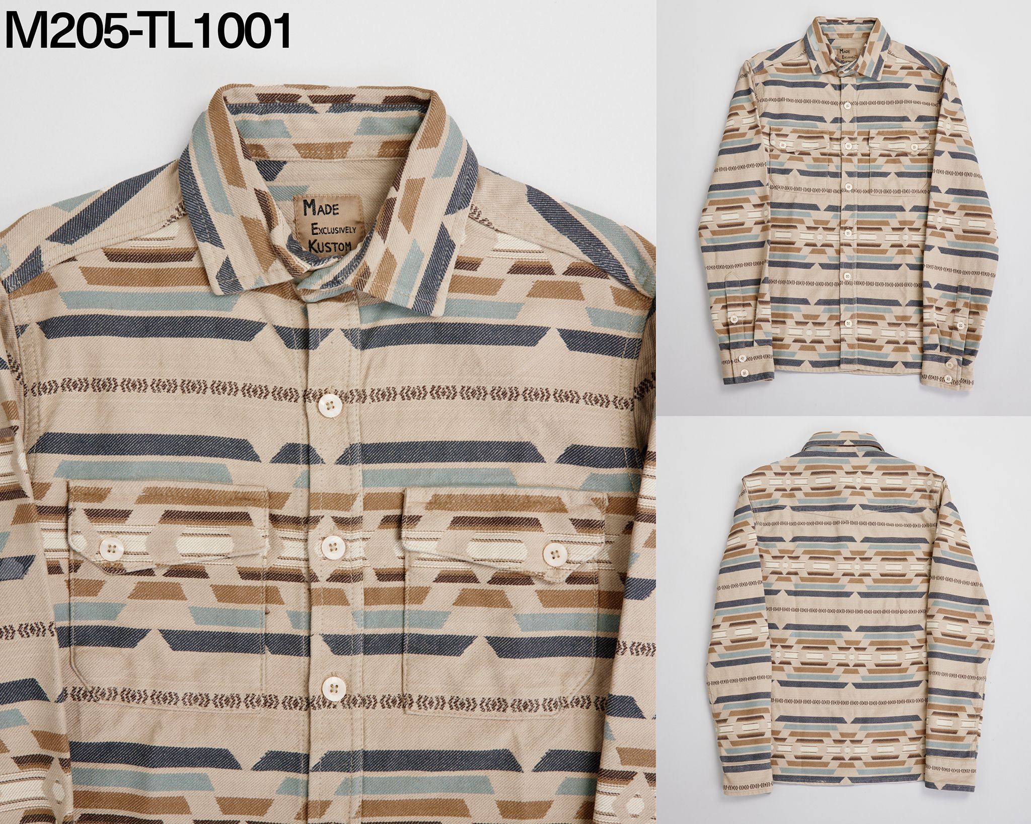 M205TL1001 KHAKI BUTTON DOWN SHIRTS