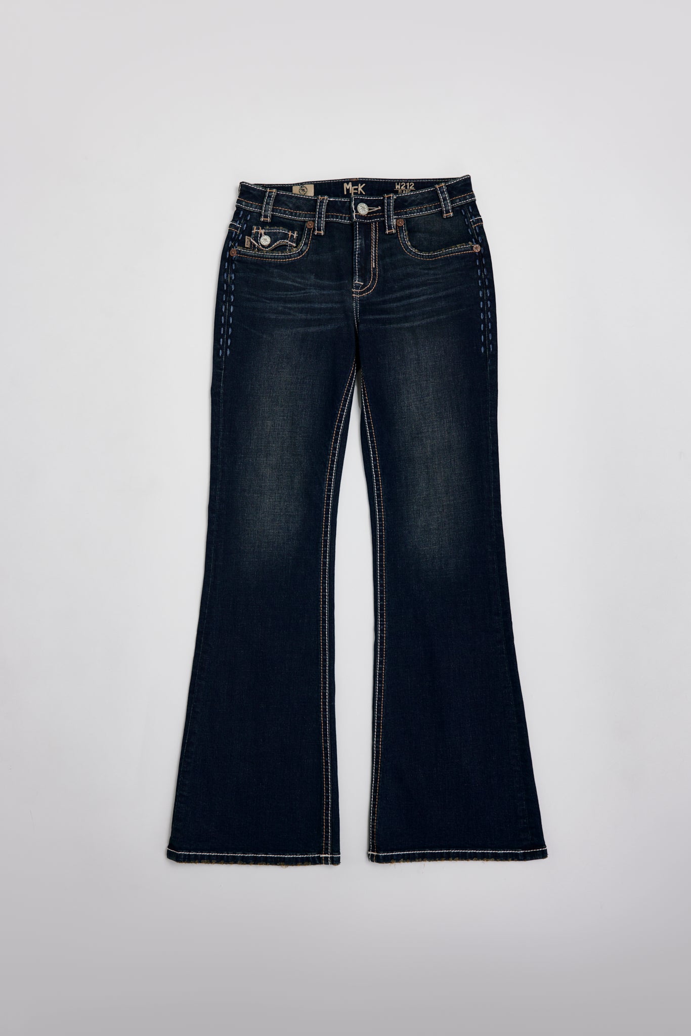 Megan Dark Blue Mid-Rise Flare Jeans