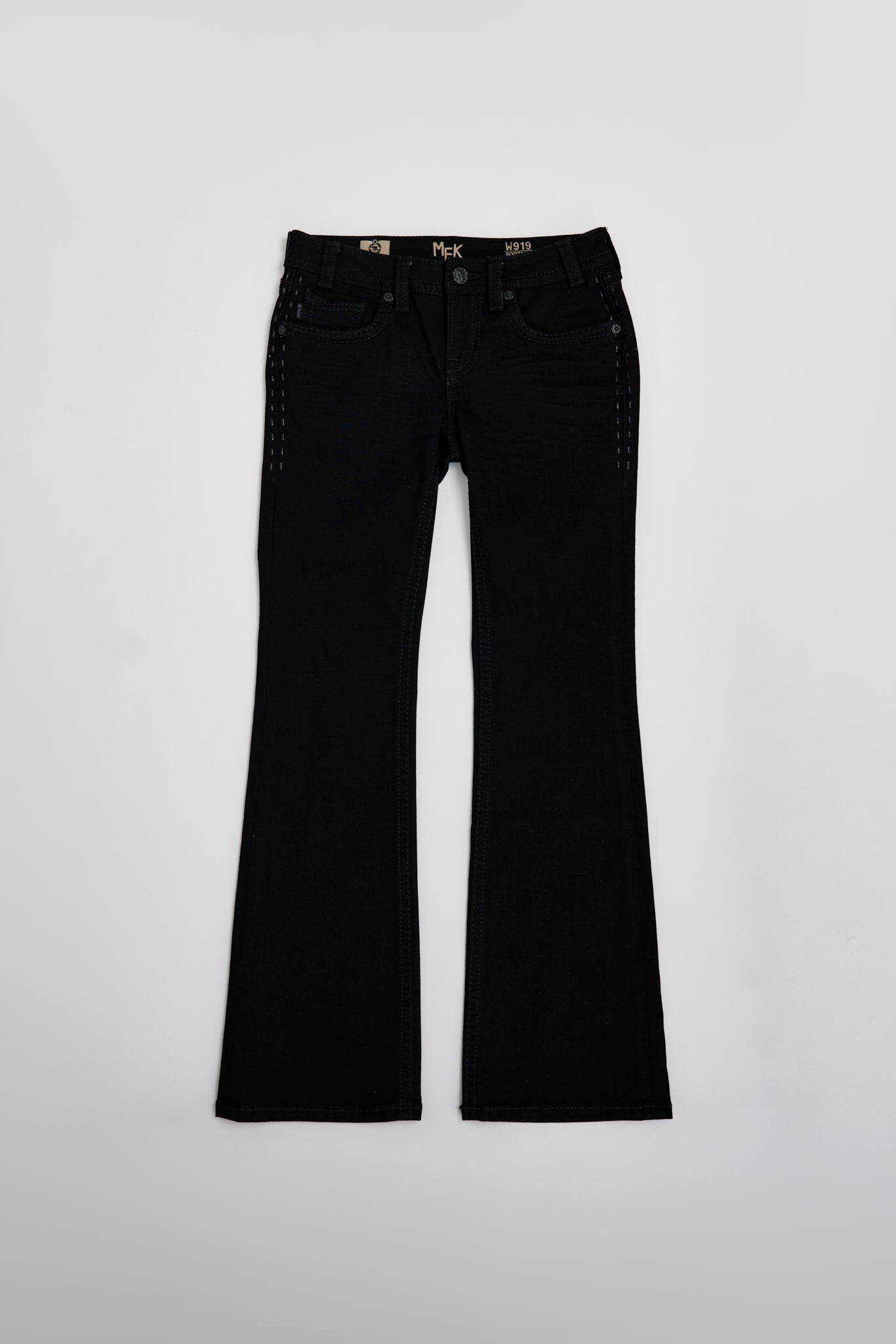Kendall Black Low-Rise Bootcut Jeans