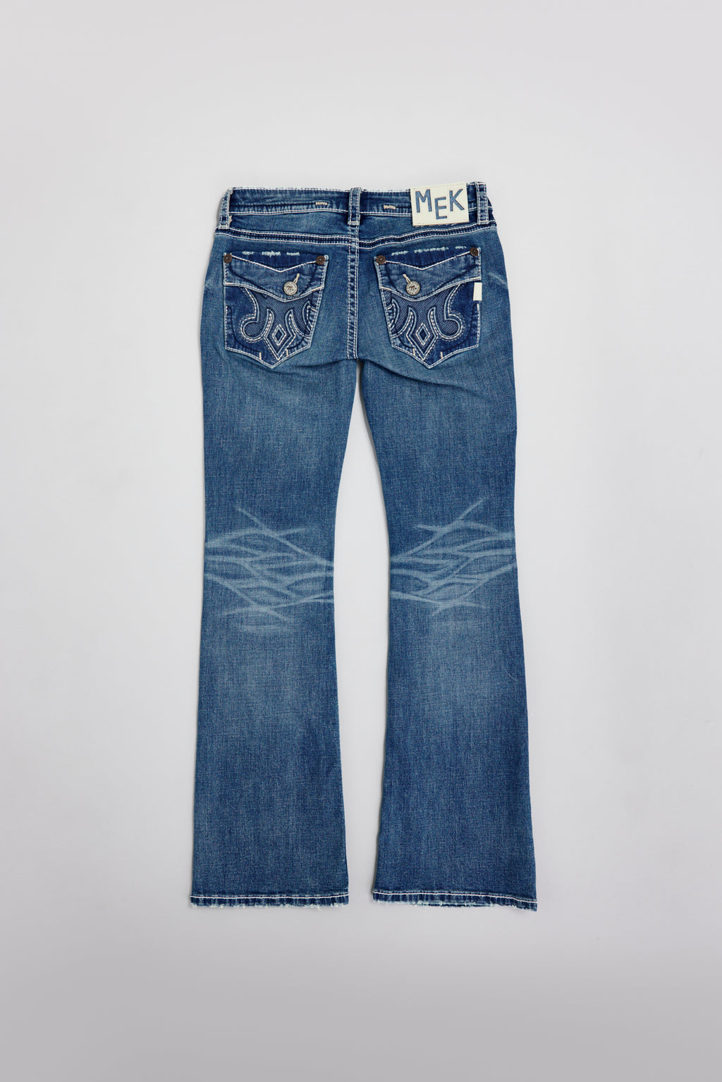 Kendall Blue Low-Rise Bootcut Jeans