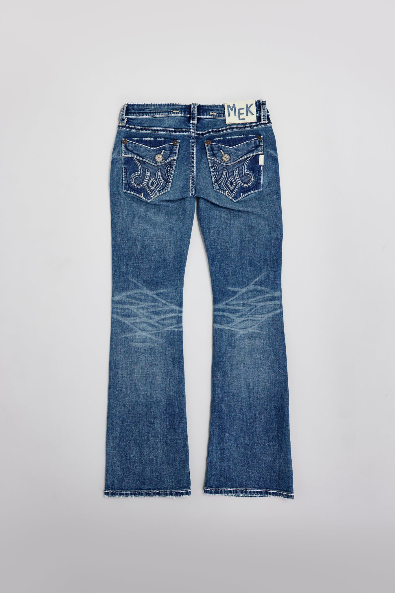 Kendall Blue Low-Rise Bootcut Jeans