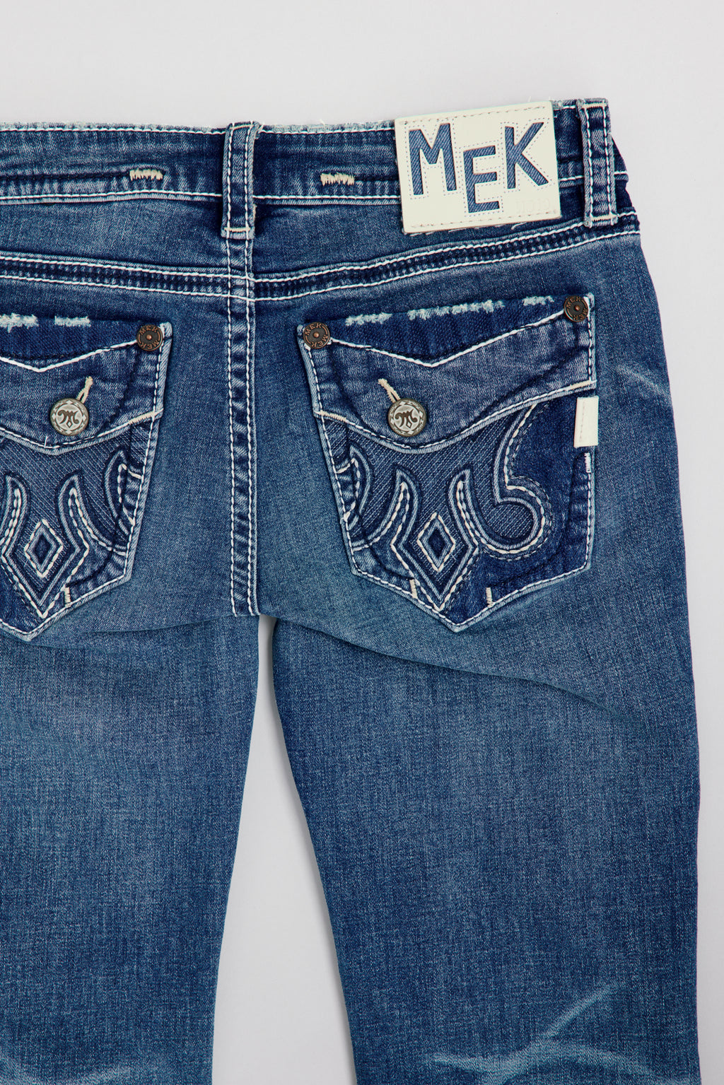 Kendall Blue Low-Rise Bootcut Jeans