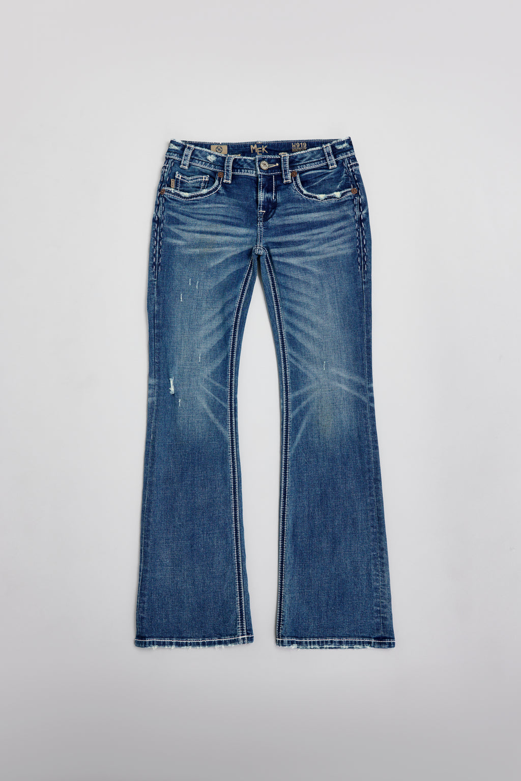 Kendall Blue Low-Rise Bootcut Jeans