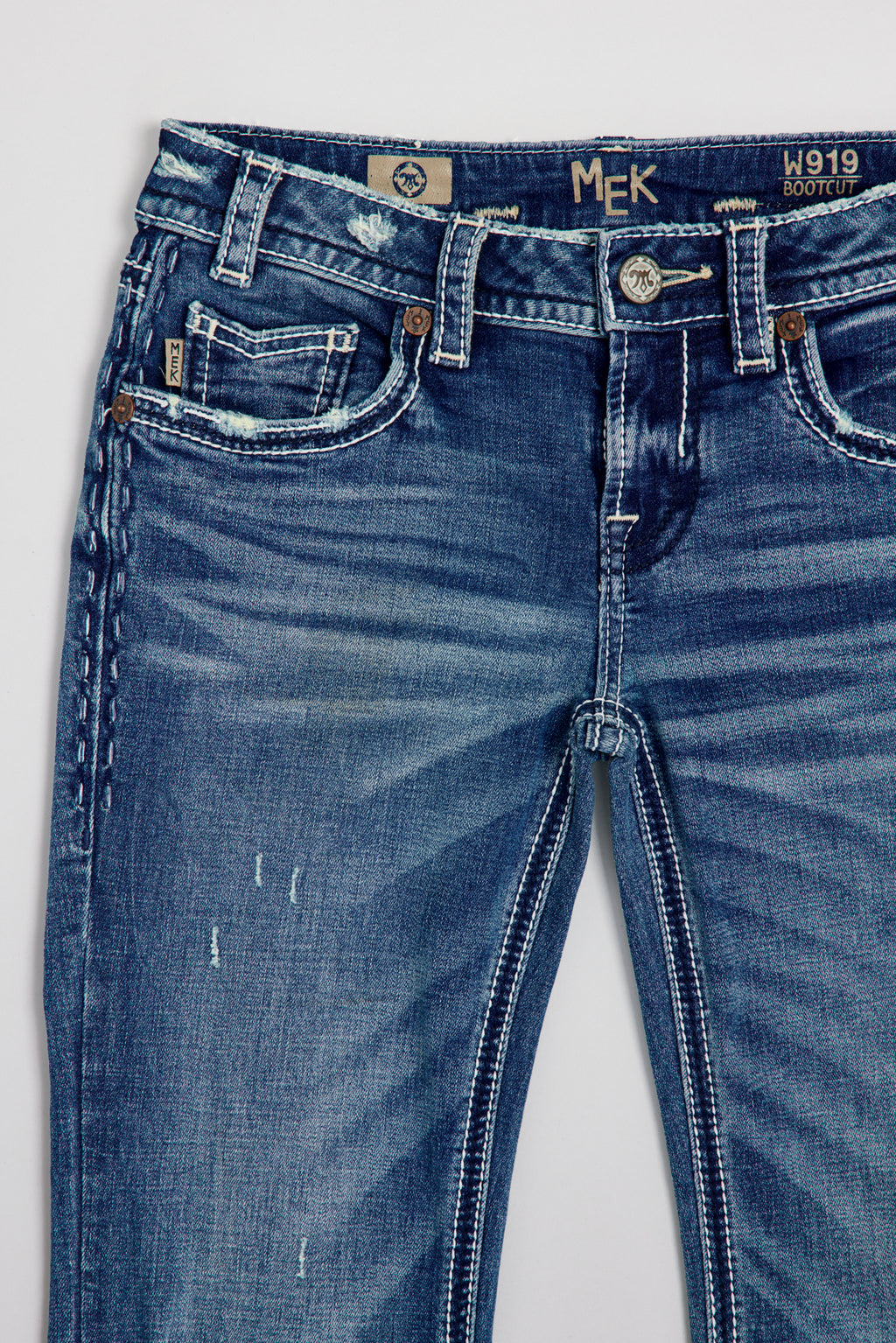 Kendall Blue Low-Rise Bootcut Jeans